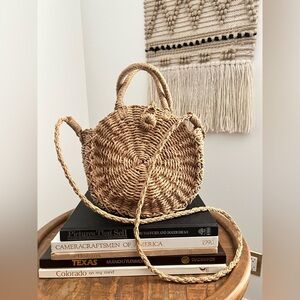 Natural Woven Straw Handbag by Crossi